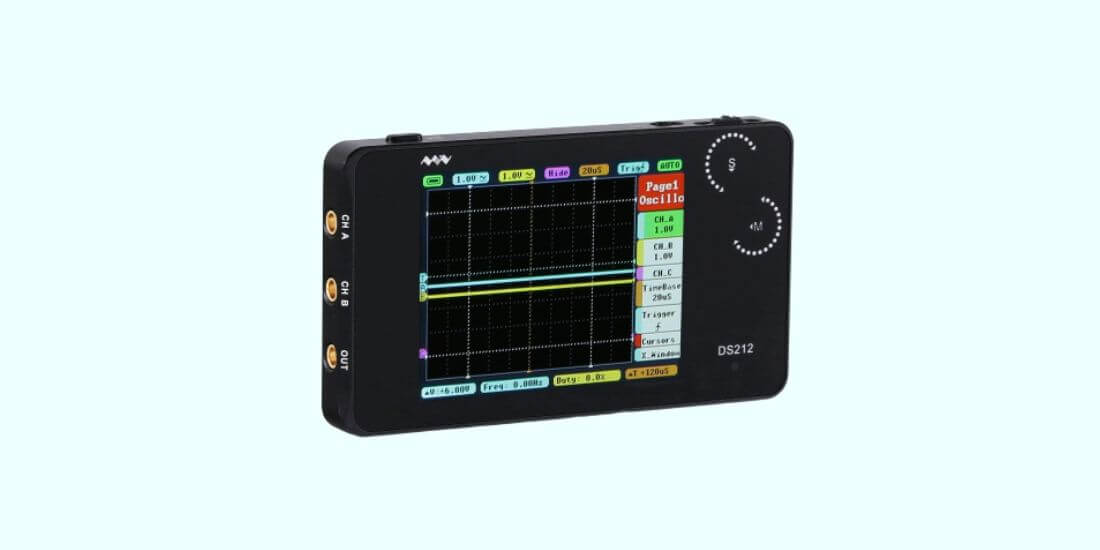 Gerioie Digital Oscilloscope Ultra Small Volume Pause Function Easy to Carry Handheld Oscilloscope for DIY 