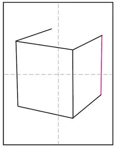 how to draw a cube easy