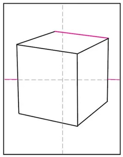 how to draw a cube easy