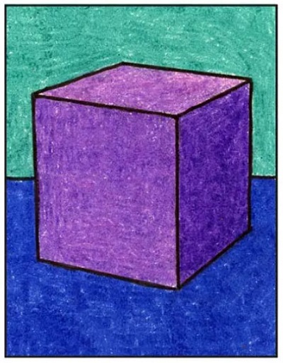 how to draw a cube easy